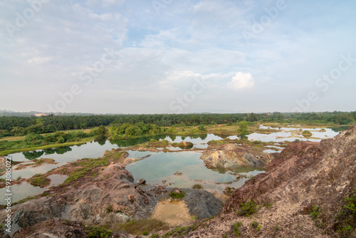 Abandoned quarry in morning view