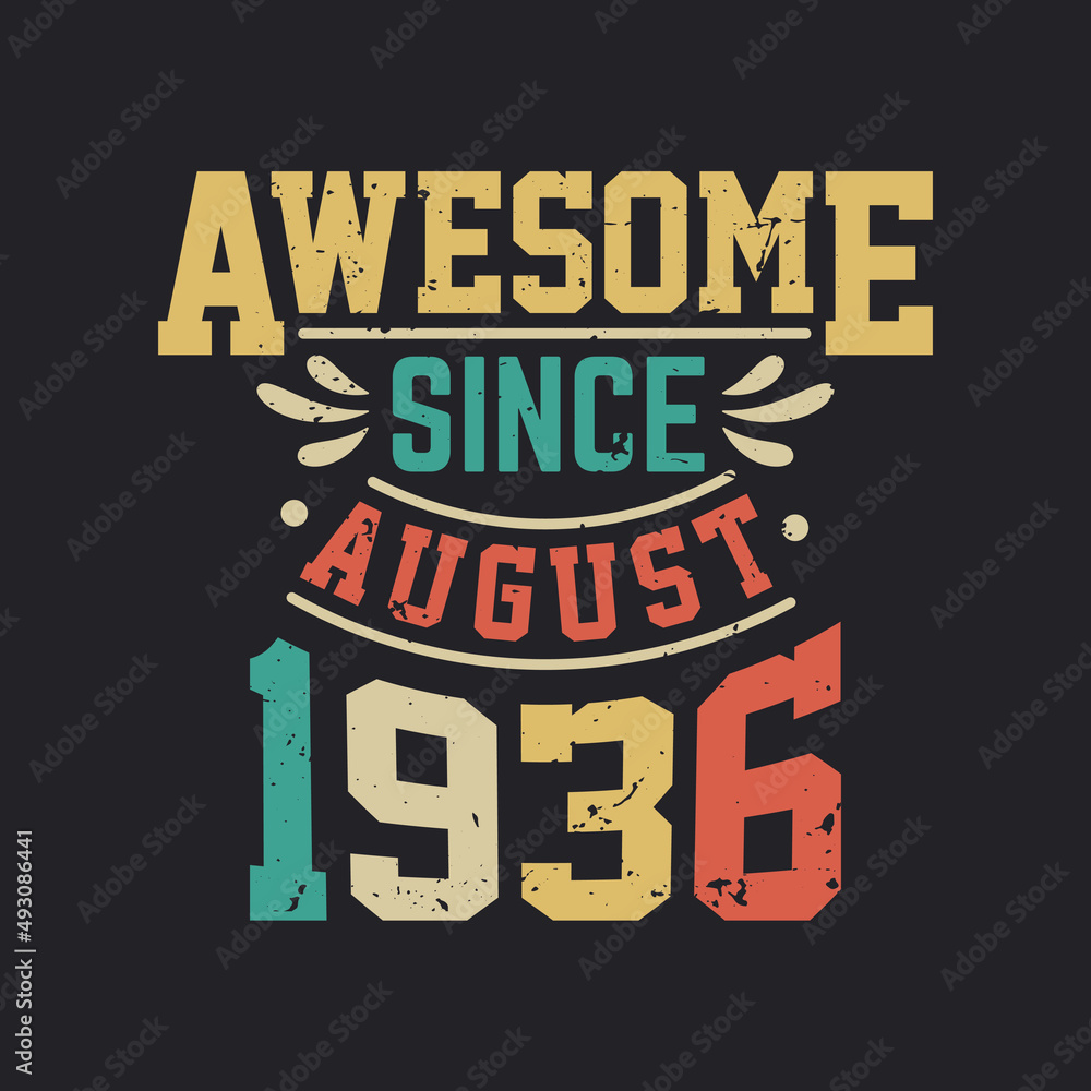 Awesome Since August 1936. Born in August 1936 Retro Vintage Birthday