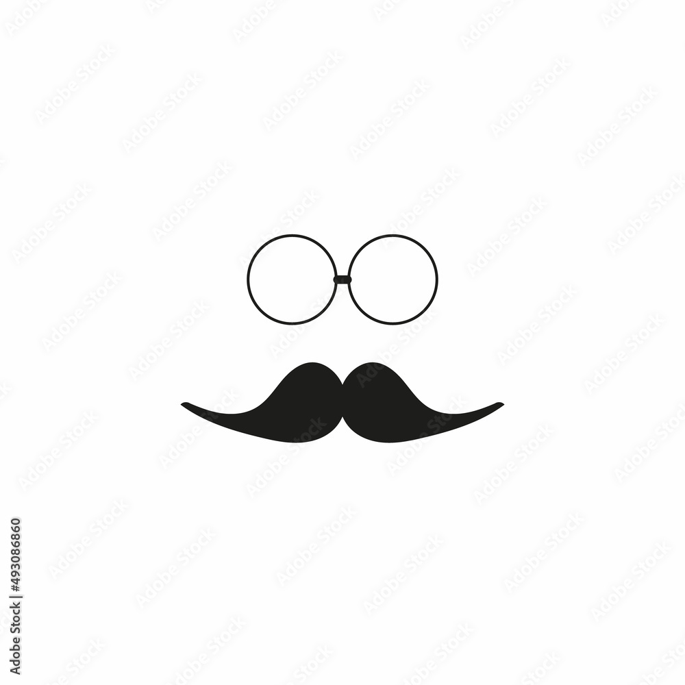 Old retro men s face accessories vector illustration on white background. Moustaches and eyeglasses icon. eps10 Old retro men s face accessories vector illustration on white background. Moustaches and eyeglasses icon. eps10