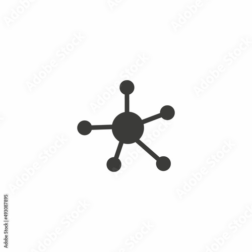 Molecule icon. DNA silhouette symbol. Atom connection concept. Vector isolated on white