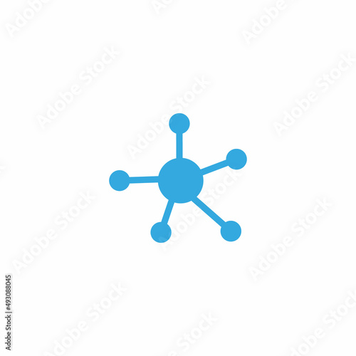 Molecule icon. DNA silhouette symbol. Atom connection concept. Vector isolated on white