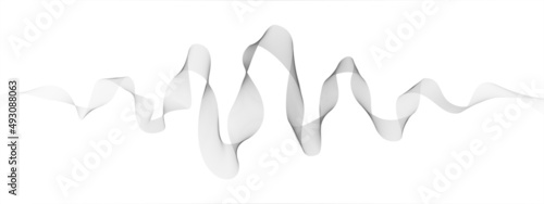 Halftone wave of lines. Music track design . Texture translucent threads. Milky Way. 3d sine wave. Banner artificial intelligence technologies, medicine, social networks, mathematical sciences. Vector