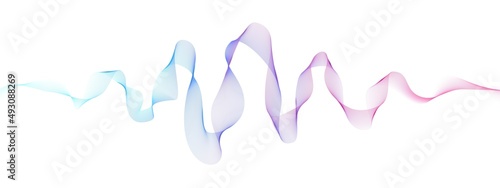 Gradient wave of lines. Music track design . Texture translucent threads. Milky Way. 3d sine wave. Banner artificial intelligence technologies, medicine, social networks, mathematical sciences. Vector