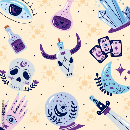 witchy and occult pattern