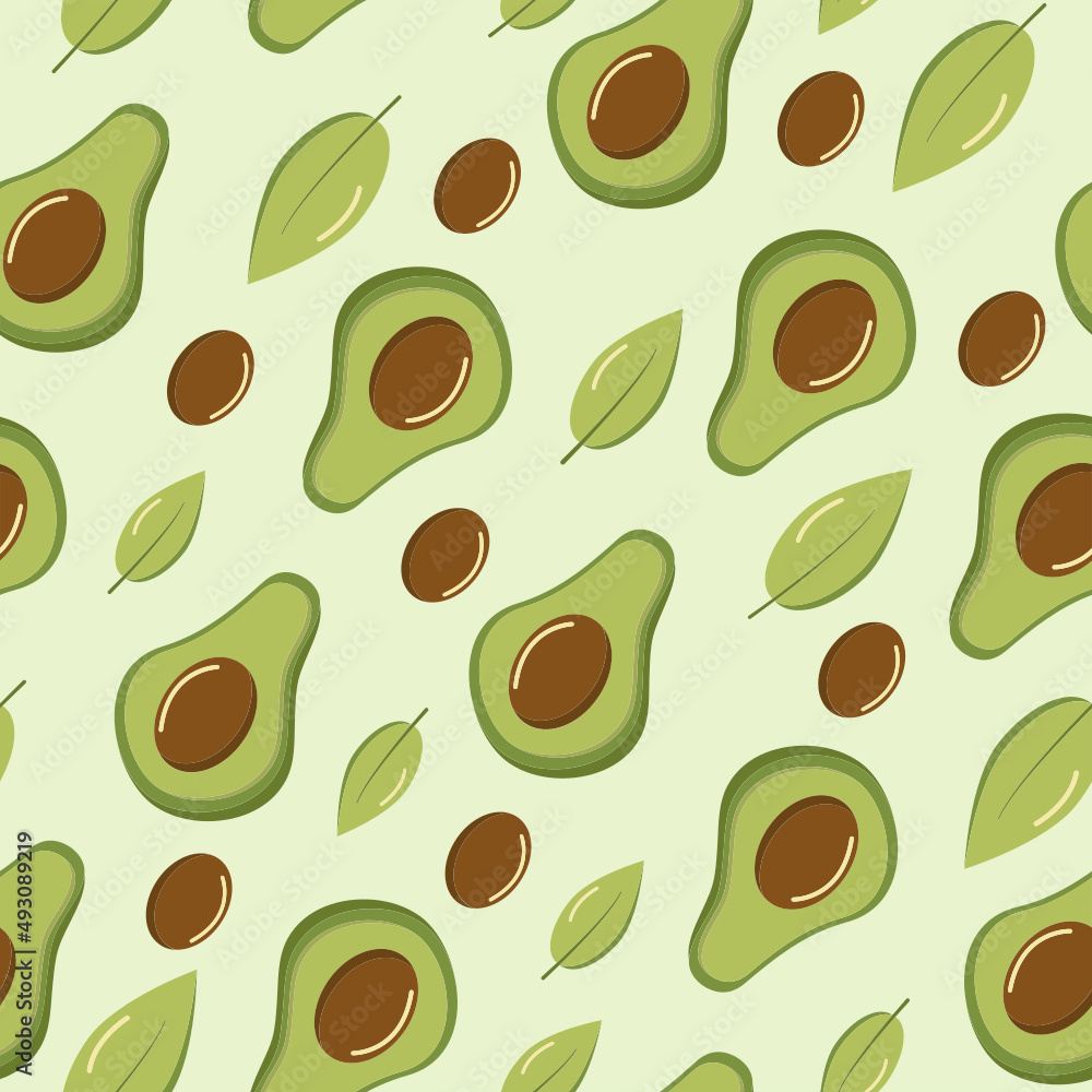 Pattern vector Avocado. Slice, juicy fruit. Vegetable, a natural plant product. Vegetable oil, vector illustration. Pattern vector Avocado. Slice, juicy fruit. Vegetable, a natural plant product. Vegetable oil, vector illustration.