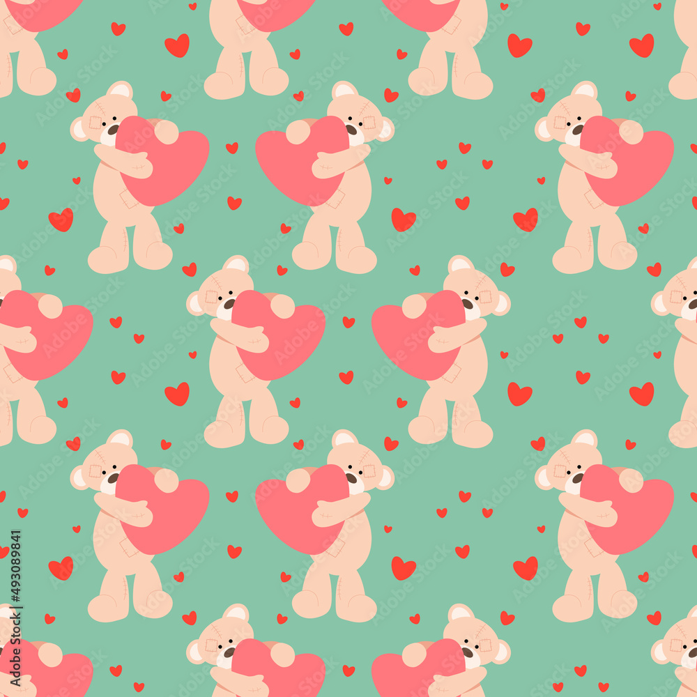 seamless pattern with teddy bear
