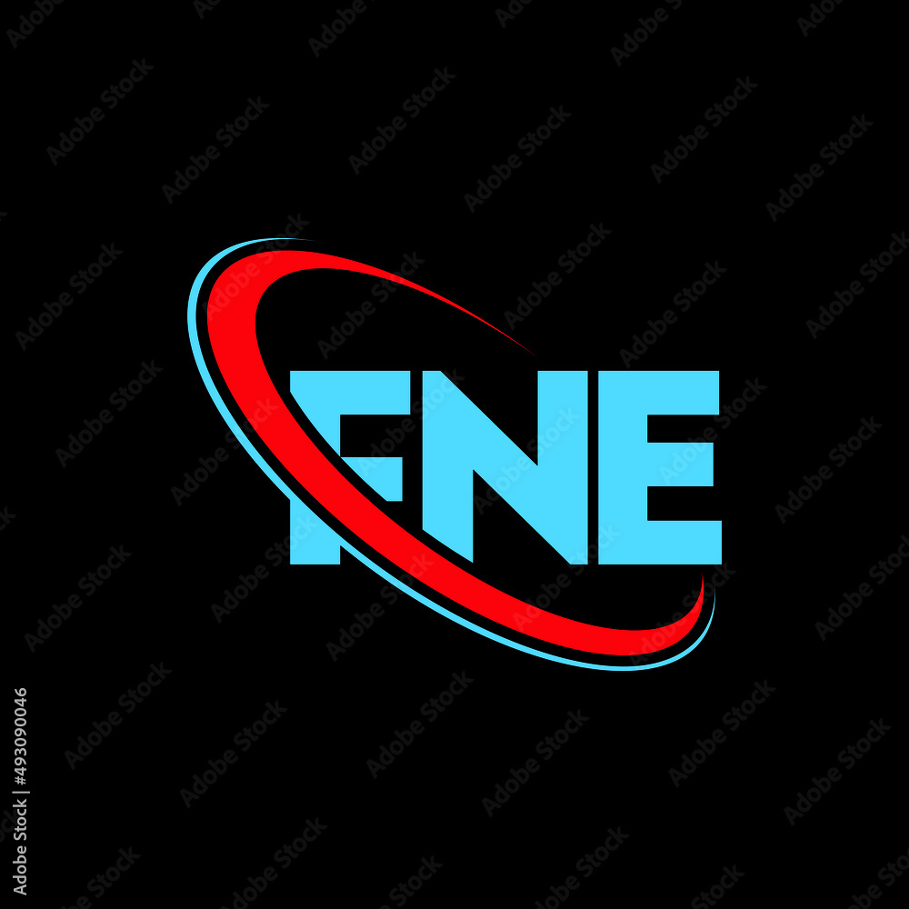 FNE logo. FNE letter. FNE letter logo design. Initials FNE logo linked ...