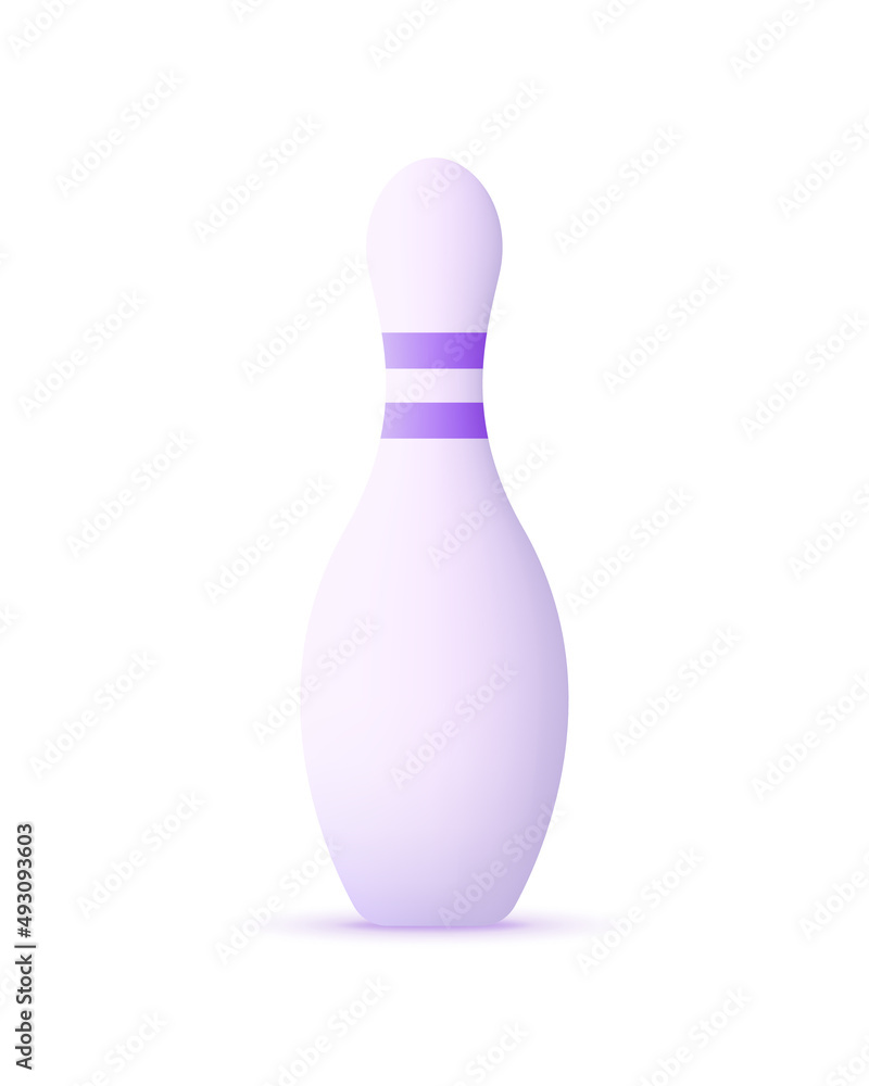 3D Bowling pin isolated on white background. Competition, sport concept. Can be used for many purposes. 3D Bowling pin isolated on white background. Competition, sport concept. Can be used for many purposes.
