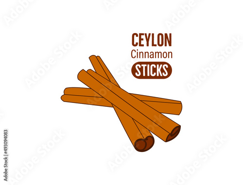  Ceylon cinnamon sticks logo, vector illustration design