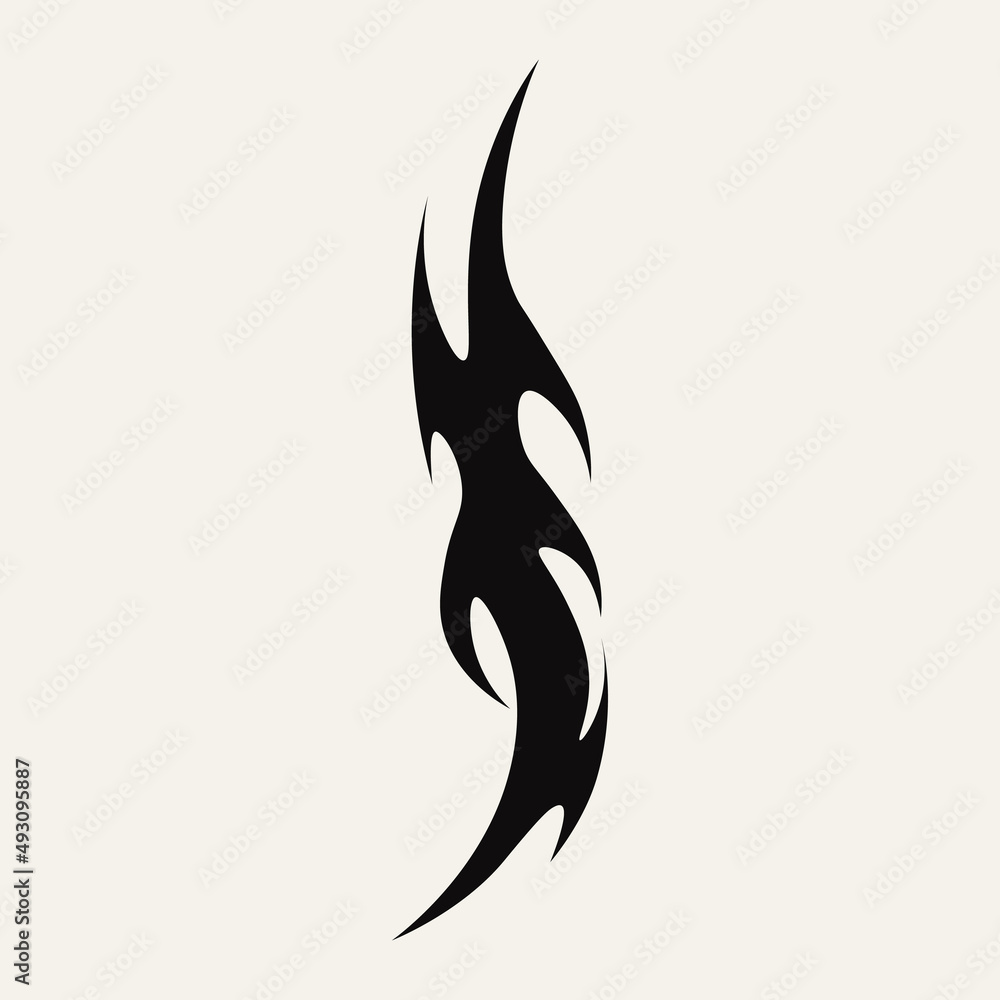 Abstract tattoo fire sketch. Artistic death metal logo design. Black  illustration in Metalcore style on a white background. Stock Vector | Adobe  Stock