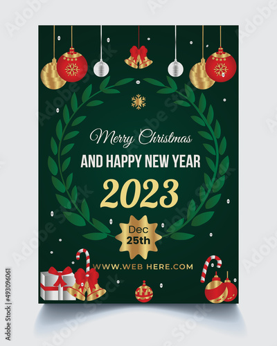 Wallpaper Mural Merry christmas background with realistic decoration Free Vector Torontodigital.ca