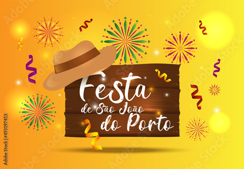 Festa Junina Sao Joao festival party celebration background template vector poster design banner