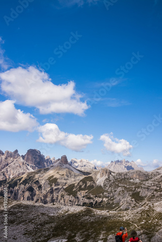 Mountain trail Tre Cime di Lavaredo in Dolomites in Italy