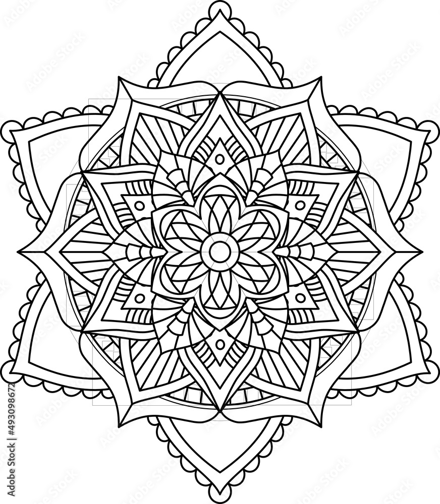 Flower mandala. Vintage decorative elements. Eastern pattern. Islam, Arabic, Indian, Moroccan