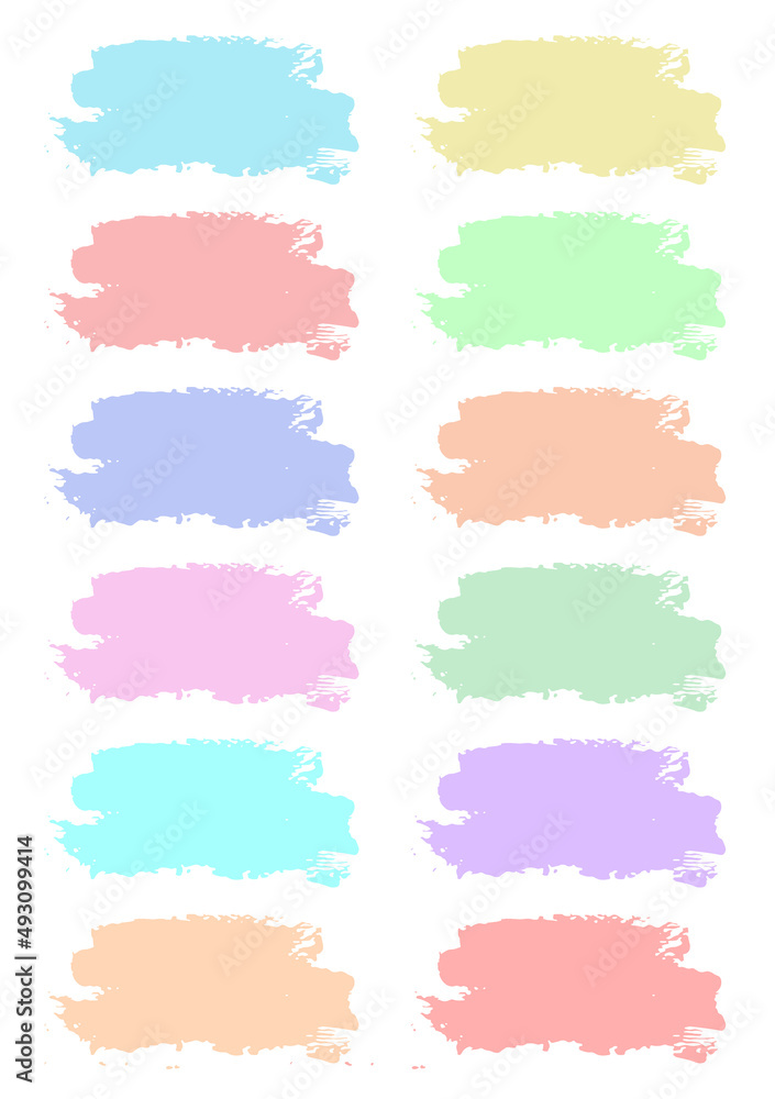 Brush strokes digital stickers for digital planners. Set of vector