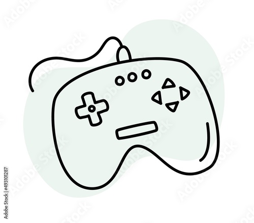 Gamer's game joystick Hand-drawn Doodle Vector Illustration
