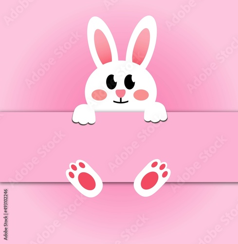 ester rabbit .pink postcard