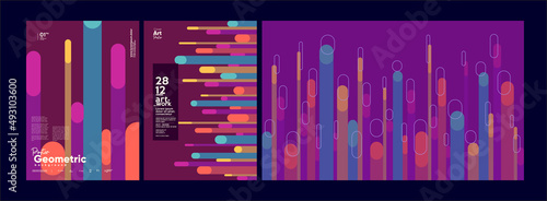 Abstract geometric background. Simple shapes with trendy pattern. Vector illustration. Trendy backgrounds for poster, landing page, banner and packaging.