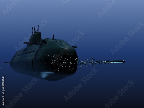 submarino británico Astute, en inmersión y en superficie photo