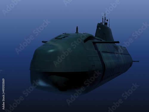 submarino británico Astute, en inmersión y en superficie photo