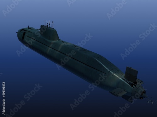 submarino británico Astute, en inmersión y en superficie