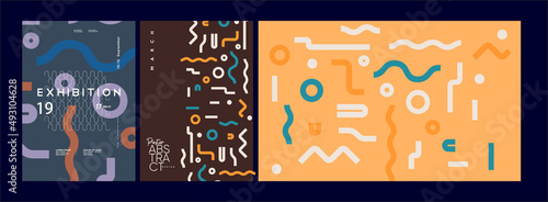 Abstract geometric background. Simple shapes with trendy pattern. Vector illustration. Trendy backgrounds for poster, landing page, banner and packaging.