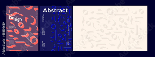 Abstract geometric background. Simple shapes with trendy pattern. Vector illustration. Trendy backgrounds for poster, landing page, banner and packaging.