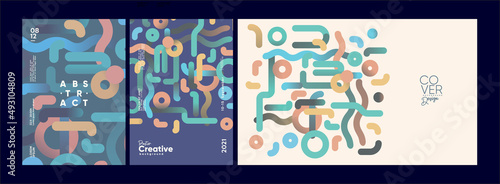 Abstract geometric background. Simple shapes with trendy pattern. Vector illustration. Trendy backgrounds for poster, landing page, banner and packaging.