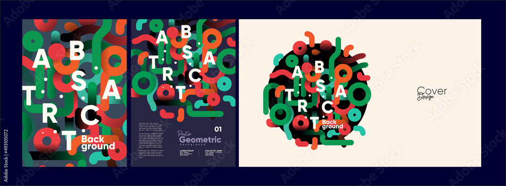 Abstract geometric background. Simple shapes with trendy pattern. Vector illustration. Trendy backgrounds for poster, landing page, banner and packaging.