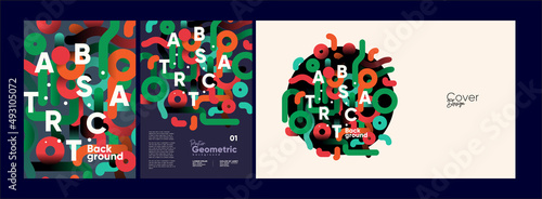 Abstract geometric background. Simple shapes with trendy pattern. Vector illustration. Trendy backgrounds for poster, landing page, banner and packaging.