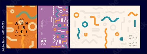 Abstract geometric background. Simple shapes with trendy pattern. Vector illustration. Trendy backgrounds for poster, landing page, banner and packaging.
