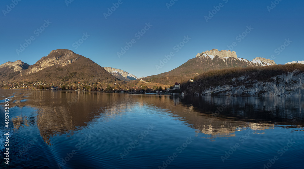Gorgeous views of Lake Annecy (Lac d'Annecy), in Haute-Savoie in France. known as 