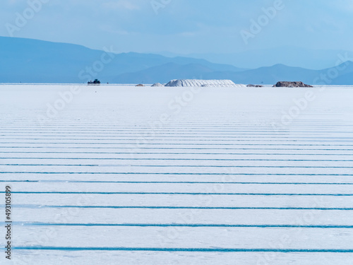 Salinas Grandes, a huge salt flat in Jujuy and Salta, Argentina. Its lithium, sodium and potassium mining potential faces opposition from indigenous communities and environmental activists. photo