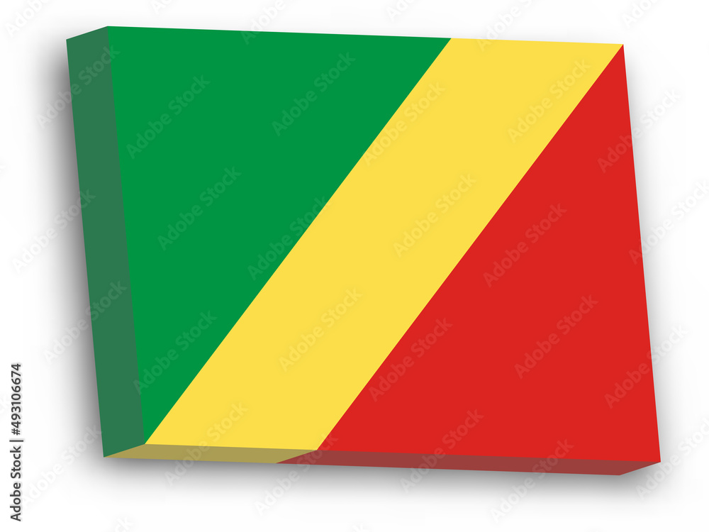 3D vector flag of Republic of the Congo 3D vector flag of Republic of the Congo