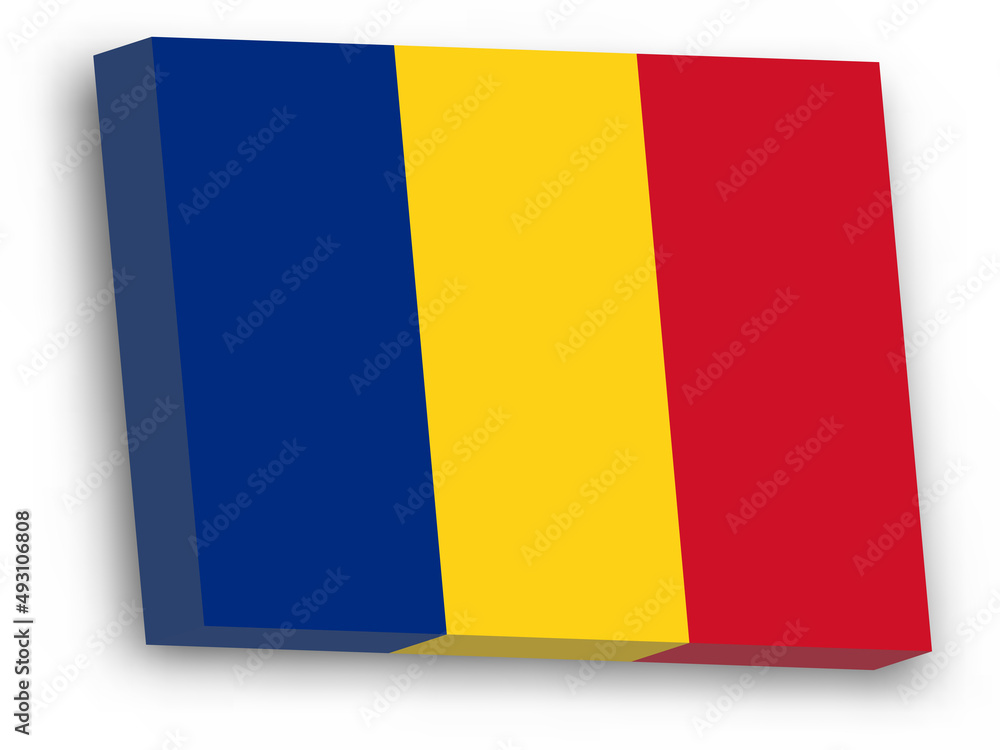 Fototapeta premium 3D vector flag of Romania
