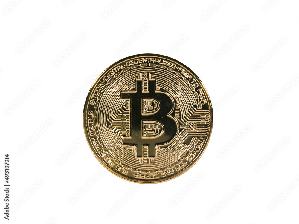 Bitcoin gold coin on white background Bitcoin gold coin on white background
