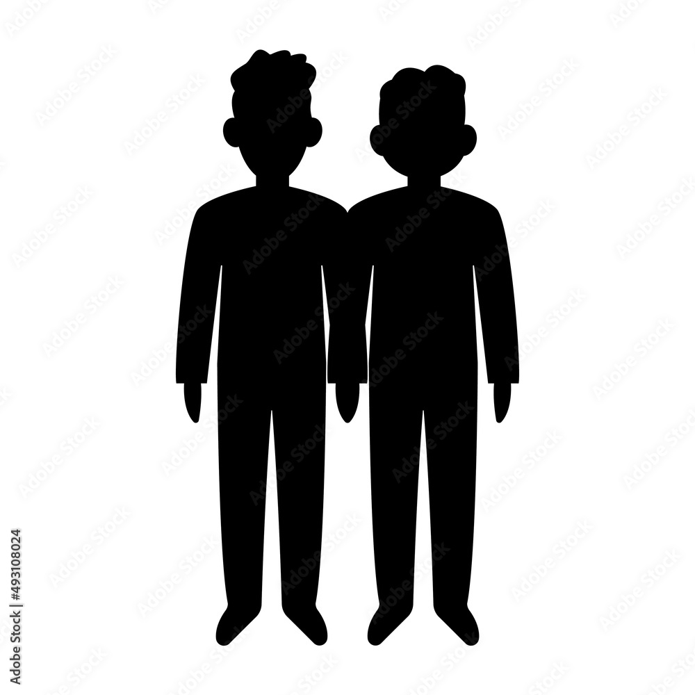 Gays holding hands silhouette vector Gays holding hands silhouette vector