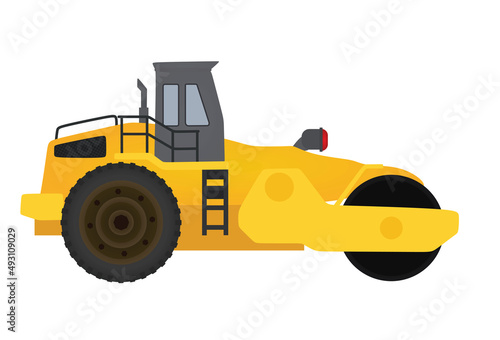 Road roller vehicle. vector illustration