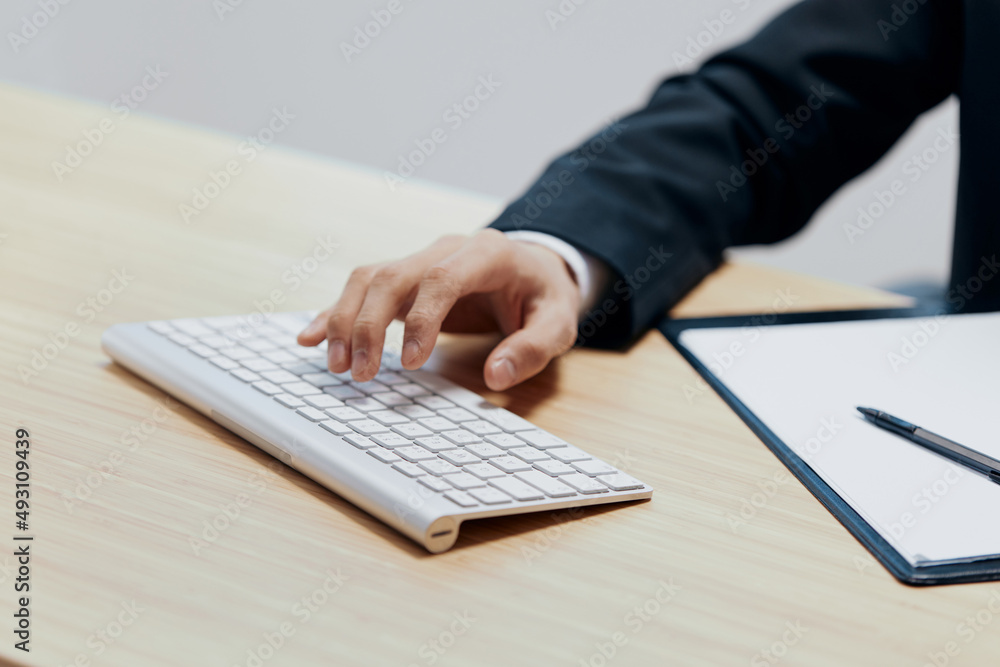 keyboard on desktop office executive close-up keyboard on desktop office executive close-up