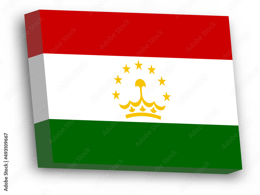 Fototapeta premium 3D vector flag of Tajikistan