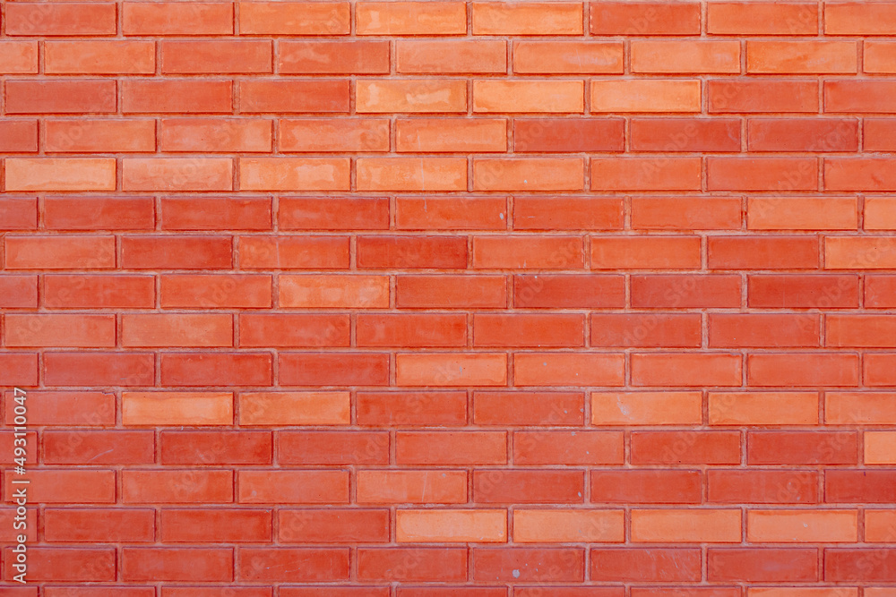 Obraz premium Red tile brick wall background.