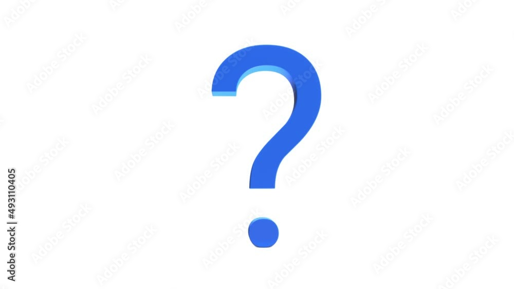 Question mark symbol animation on 3D render Question mark symbol animation on 3D render