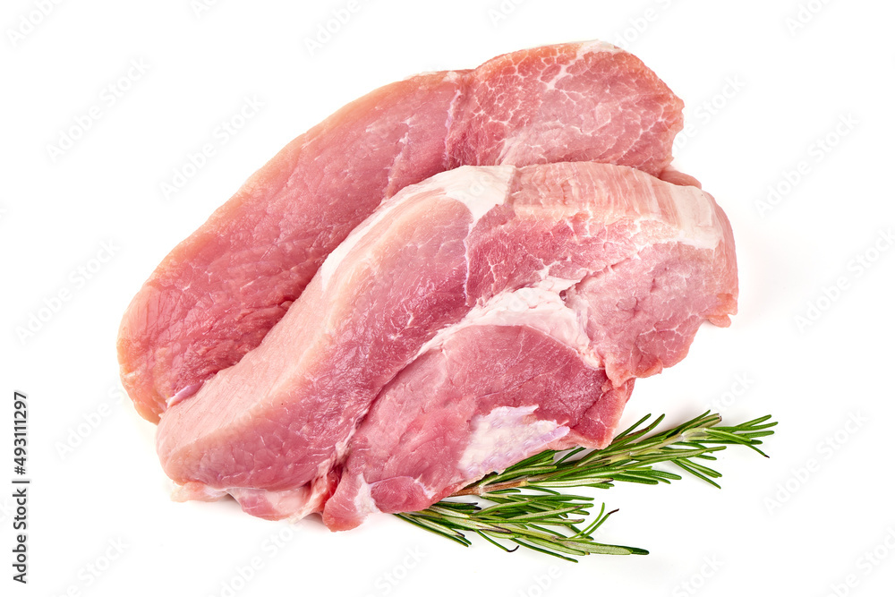 Pork shoulder meat, isolated on white background. Pork shoulder meat, isolated on white background.