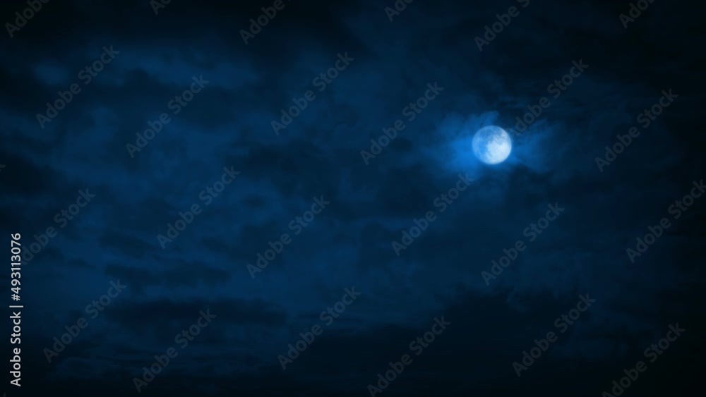 Moon With Passing Clouds At Night Moon With Passing Clouds At Night