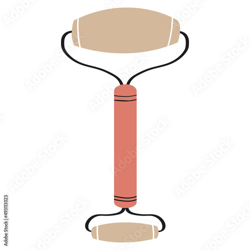 Face massage tool. Doodle Gua Sha roller.