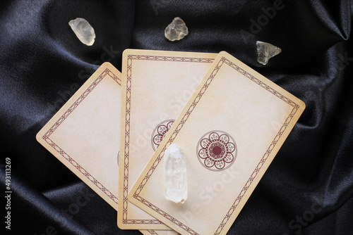 tarot cards and crystals