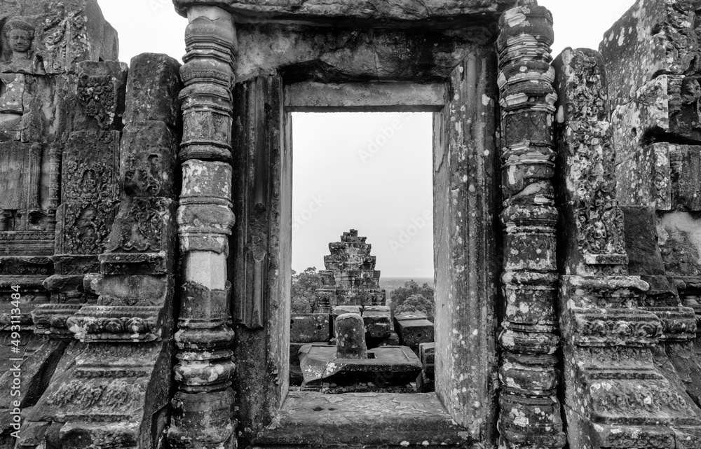 Dawn View of Phnom Bakheng near Angkor Wat and Angkor Thom in Siem Reap, Cambodia. Dawn View of Phnom Bakheng near Angkor Wat and Angkor Thom in Siem Reap, Cambodia.