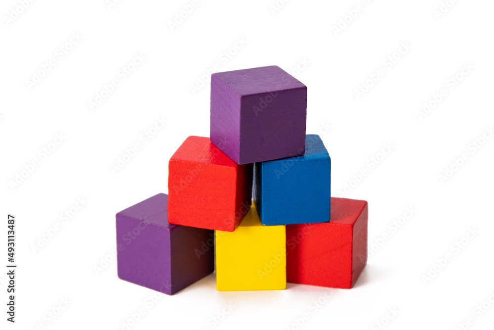 isolated colored wooden block construction isolated colored wooden block construction