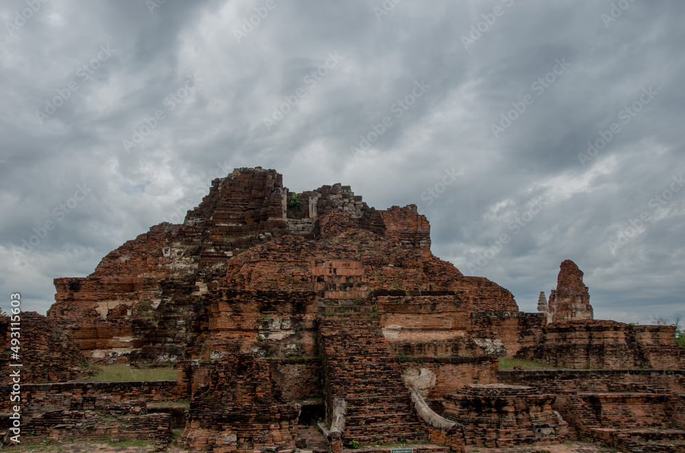 タイ　アユタヤ遺跡：Ayutthaya ruins, Thailand