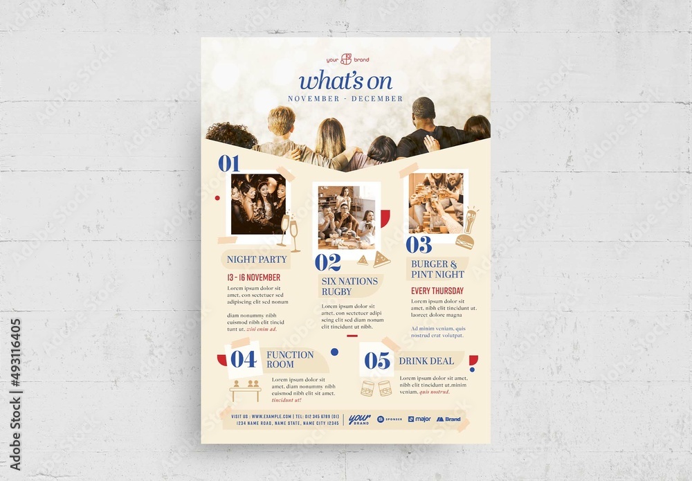 Event Day Guide Poster Event Schedule Conference Whats on Flyer Poster Stock Template | Adobe ...